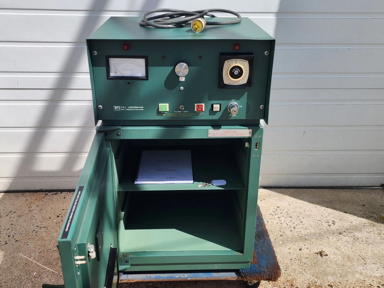TFI Minishot X-Ray Cabinet System - open cabinet